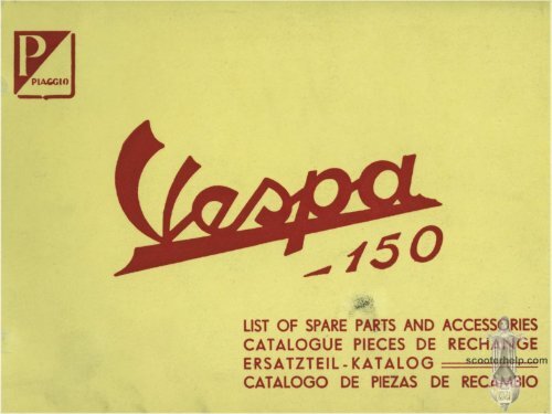 CATALOGUE OF SPARE PARTS Vespa 150 (VL1T) (VL2T) (VL3T) 1954