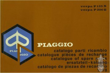 CATALOGUE OF SPARE PARTS Vespa P 125X (VNX1T) 1977, Vespa P 200E (VSX1T) 1977