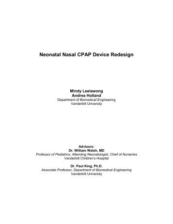 Neonatal Nasal CPAP Device Redesign - Vanderbilt University