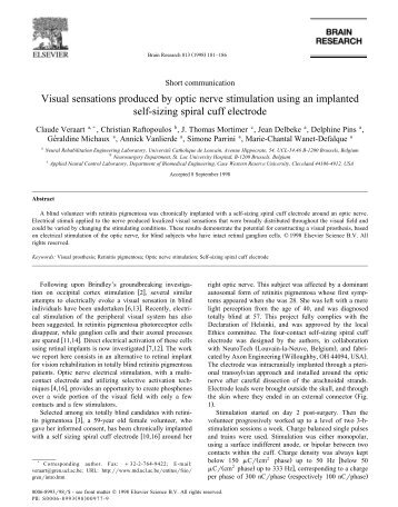 Visual sensations produced by optic nerve stimulation using an ...