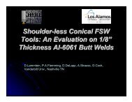 Shoulder-less Conical FSW Tools: An Evaluation on 1/8â Thickness ...