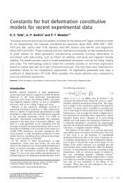 Constants for hot deformation constitutive models ... - IngentaConnect