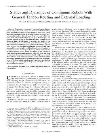 Statics and Dynamics of Continuum Robots With General Tendon ...