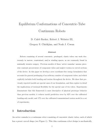 Equilibrium Conformations of Concentric-Tube Continuum Robots