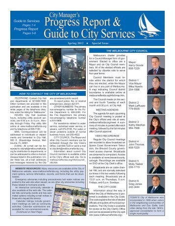 Report & Guide to Services - City of Melbourne, Florida