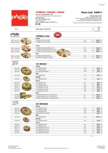 prices and specifications subject to change without - Musicworld.bg