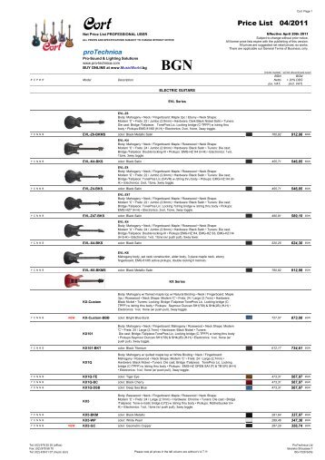 prices and specifications subject to change without - Musicworld.bg