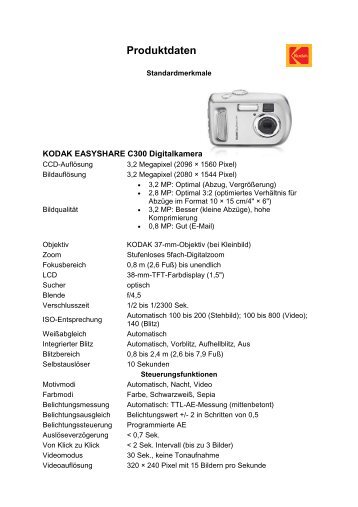 Kamera Kodak Easyshare c300