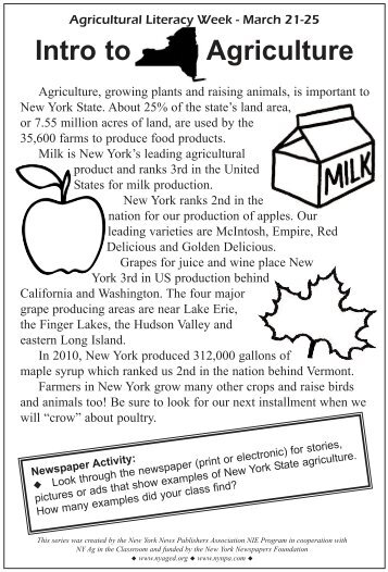 Intro to Agriculture - New York News Publishers Association