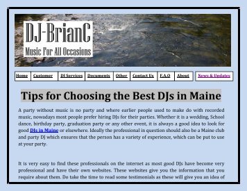 Tips for Choosing the Best DJs in Maine