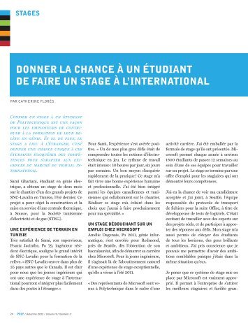 donner la chance à un étudiant de faire un stage à l'international