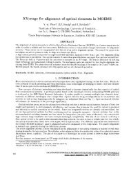 XY-stage for alignment of optical elements in MOEMS