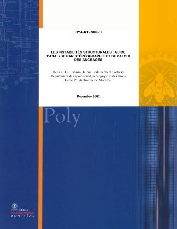 EPM–RT–2002-05 LES INSTABILITÉS STRUCTURALES : GUIDE D ...