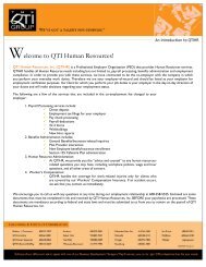 Welcome to QTI Human Resources! - The QTI Group