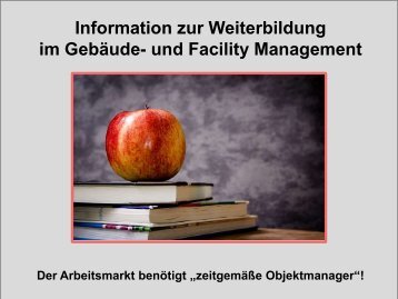 Information zur Weiterbildung im Gebäudemanagement und Facility Management