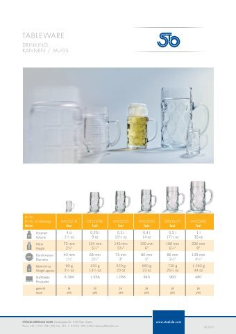 Product Catalogue Tableware - StÃ¶lzle-Oberglas