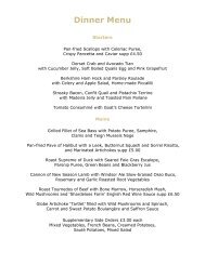 View Sample Dinner Menu Here - Stoke Park