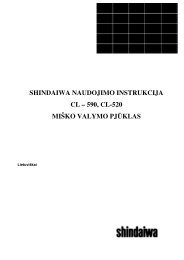 shindaiwa naudojimo instrukcija cl â 590, cl-520 miÅ¡ko valymo pjÅ«klas
