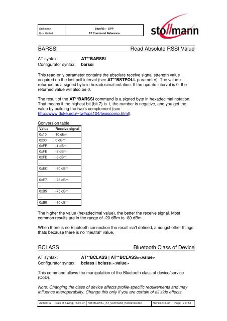 AT Command Reference - Stollmann