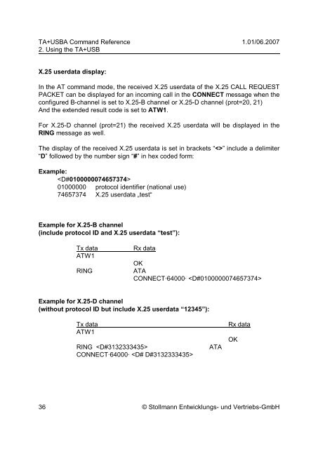 Command Reference - Stollmann