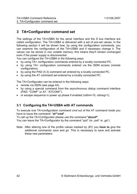 Command Reference - Stollmann