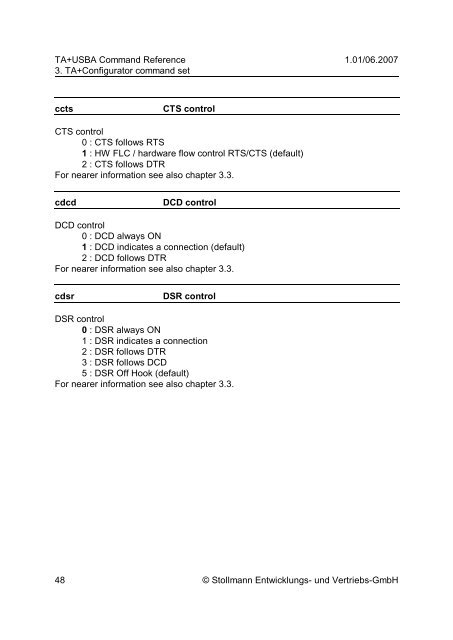 Command Reference - Stollmann