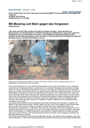 EZ 17.07.2009 - Stolpersteine in papenburg und aschendorf