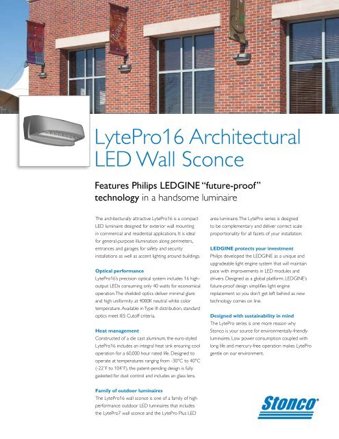 LytePro16 Architectural LED Wall Sconce - Crescent - Stonco