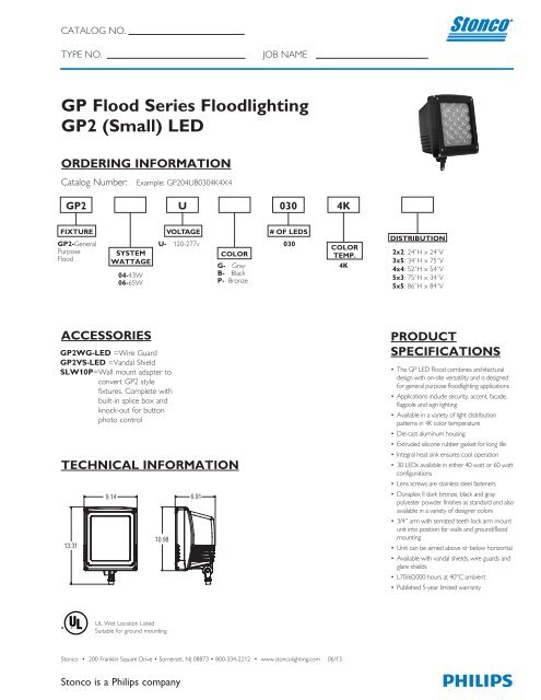 GP Flood Series Floodlighting GP2 (Small) LED - Crescent/Stonco