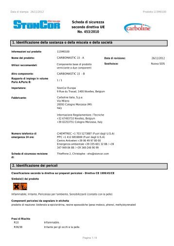 EU/GHS MSDS - StonCor Europe