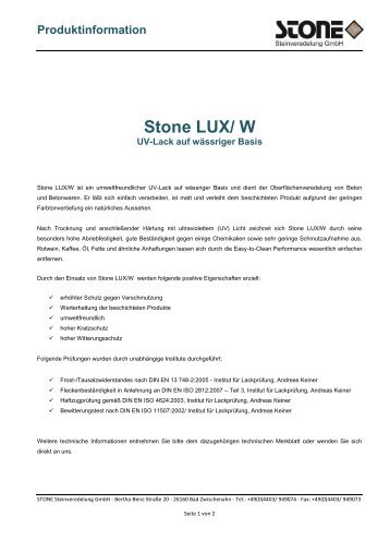 Stone LUX/ W - Stone Steinveredelung