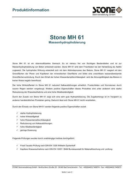 Stone MH 61 - Stone Steinveredelung