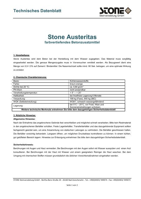 Stone Austeritas - Stone Steinveredelung