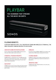 Sonos Playbar Data Sheet - StoneAudio