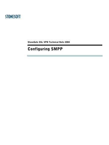 Configuring SMPP - Stonesoft