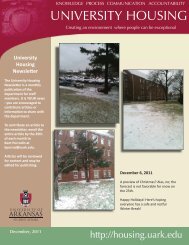 December, 2011 - University Housing - University of Arkansas