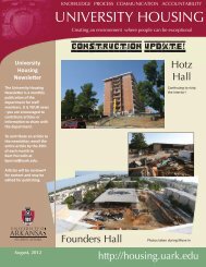 August, 2012 - University Housing - University of Arkansas