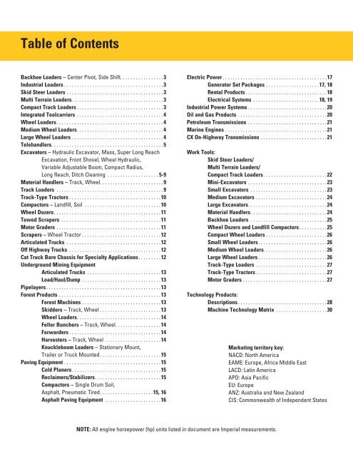 Brochure for Cat Product Line AECQ1043-01 - Cashman Equipment