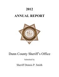 2012 ANNUAL REPORT Dunn County Sheriff's Office