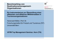 Benchmarking von Destinationsmanagement Referat Mueller