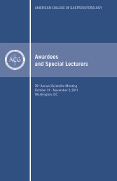 Awardees and Special Lecturers - American College of ...