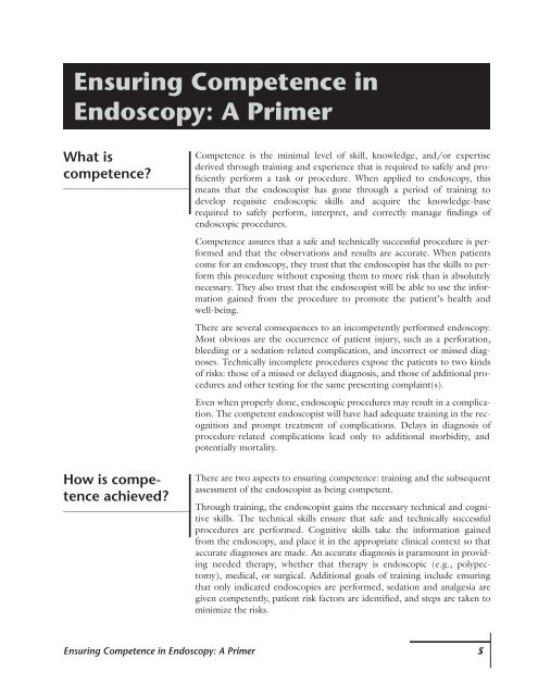 Ensuring Competence in Endoscopy - American College of ...