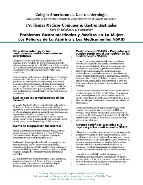 Los Peligros de La Aspirina y Los Medicamentos NSAID - American ...