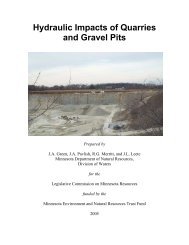 Hydraulic Impacts of Quarries and Gravel Pits - Goodhue County