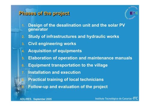 PV-RO desalination unit in the village of Ksar GhilÃ¨ne ... - ADU-RES