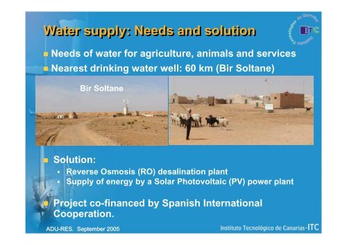 PV-RO desalination unit in the village of Ksar GhilÃ¨ne ... - ADU-RES