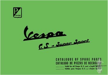 CATALOGUE OF SPARE PARTS Vespa GS 160 (VS5T) 1958, (Όχι για Vespa Super Sport, όχι για Vespa GS 150)