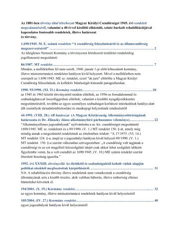 1945 és utáni rendeletek-törvény.pdf - Magyar Királyi Csendőrség