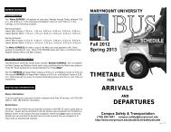 Fall'12-Spring'13 Shuttle Schedule - Marymount University