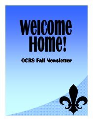 OCRS Fall Newsletter OCRS Fall Newsletter - Marymount University